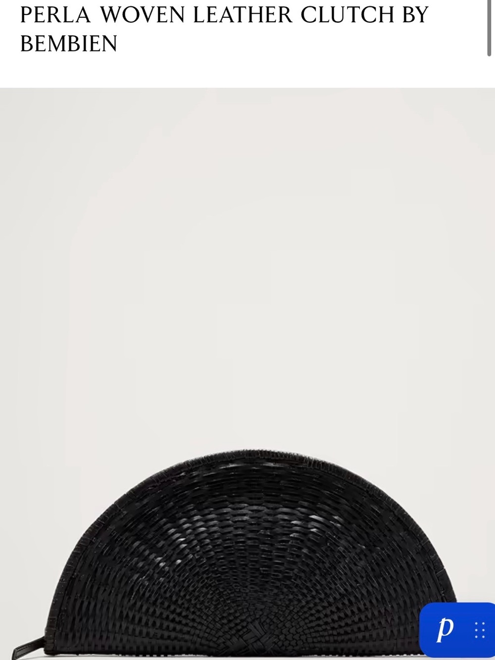 Perla Woven Leather Clutch by Bembien - Black